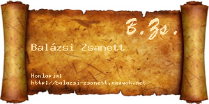 Balázsi Zsanett névjegykártya